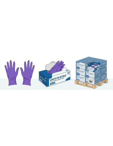 Carton gants nitrile (10 boites de...